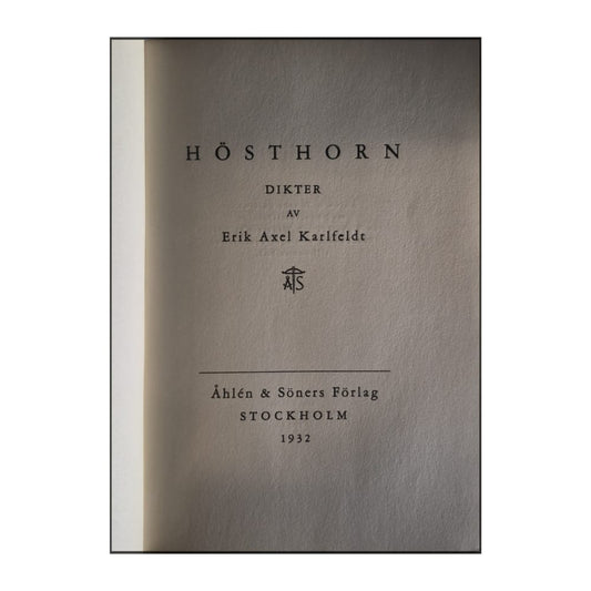 Erik Axel Karlfeldt: Hösthorn