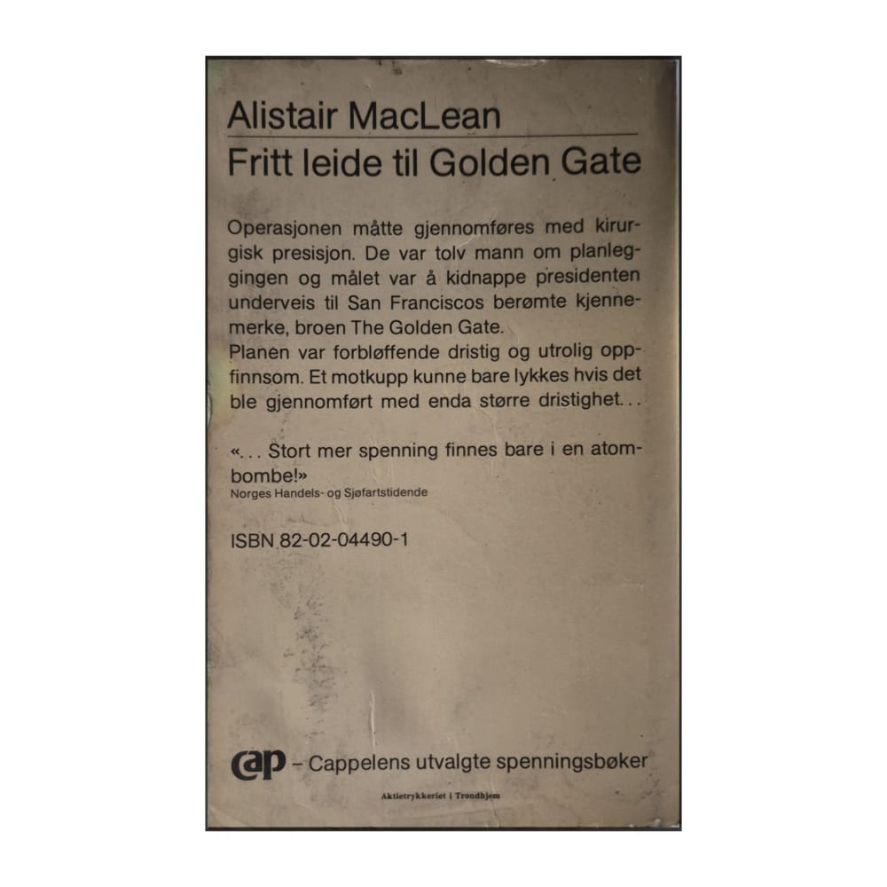 Alistair Maclean: Fritt Leide Til Golden Gate