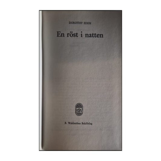 Dorothy Eden: En Röst I Natten