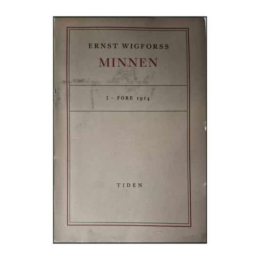 Ernst Wigforss: Minnen 1: Före 1914 Tiden
