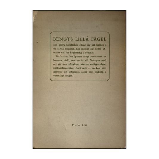 Sven Ericsson: Bengts Lilla Fågel Och Andra Berättelser