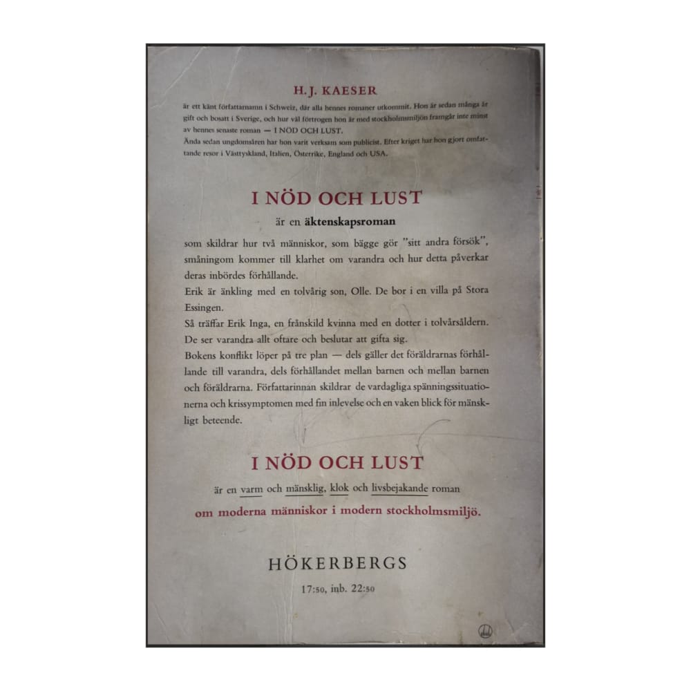 H. J. Kaeser: I Nöd Och Lust