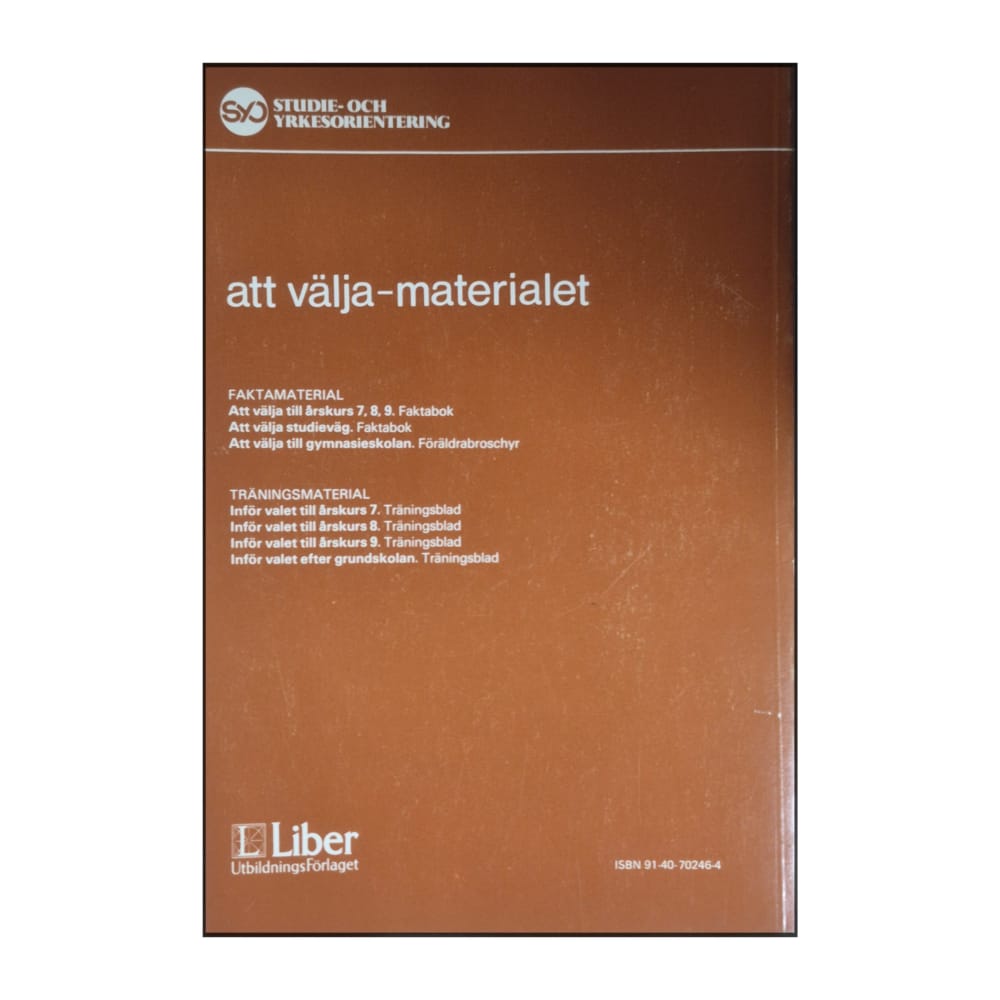 Skolöverstyrelsen: Att Välja Studieväg