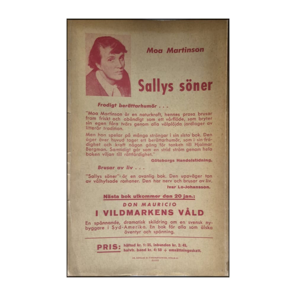 Moa Martinson: Sallys Söner