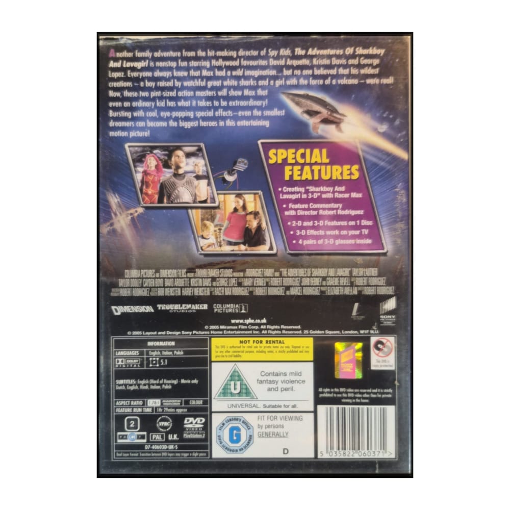 Sharkboy And Lavagirl: He Adventures Of Sharkboy And Lavagirl In 3-D
