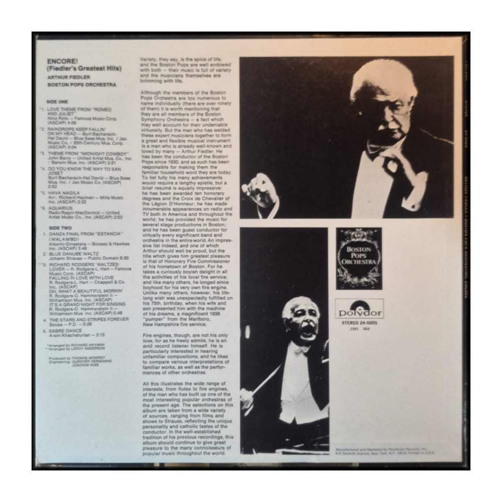 Arthur Fiedler & Boston Pops Orchestra: Encore- Fiedler'S Greatest Hits