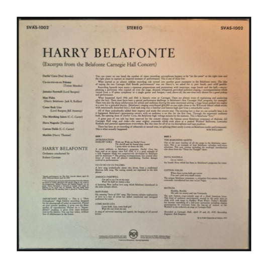 Harry Belafonte: Excerpts From The Belafonte Carnegie Hall Concert