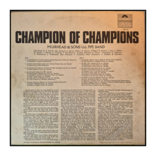 Muirhead & Sons Ltd. Pipe Band: Champion Of Champions