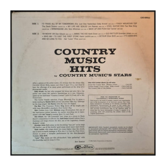 Country Music Hits By Country Music'S Stars