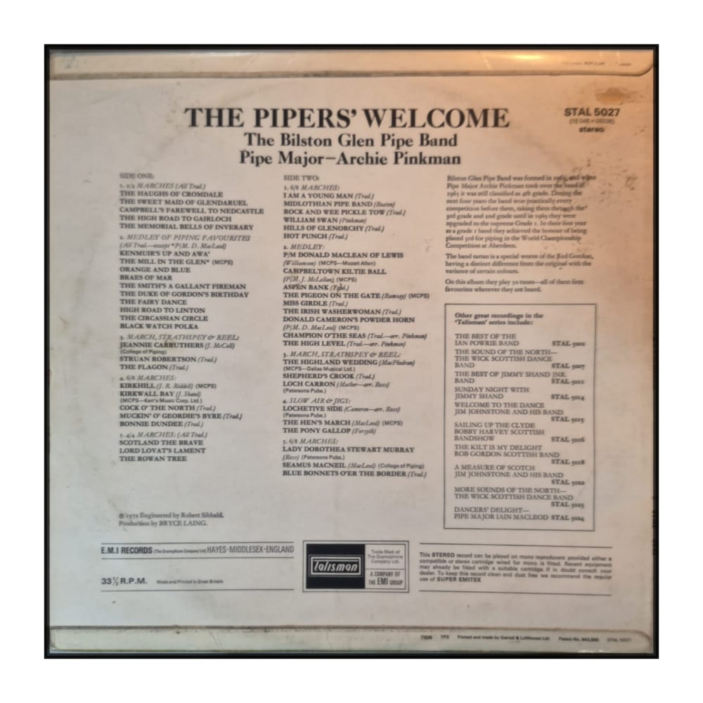 Bilston Glen Pipe Band: The Pipers Welcome