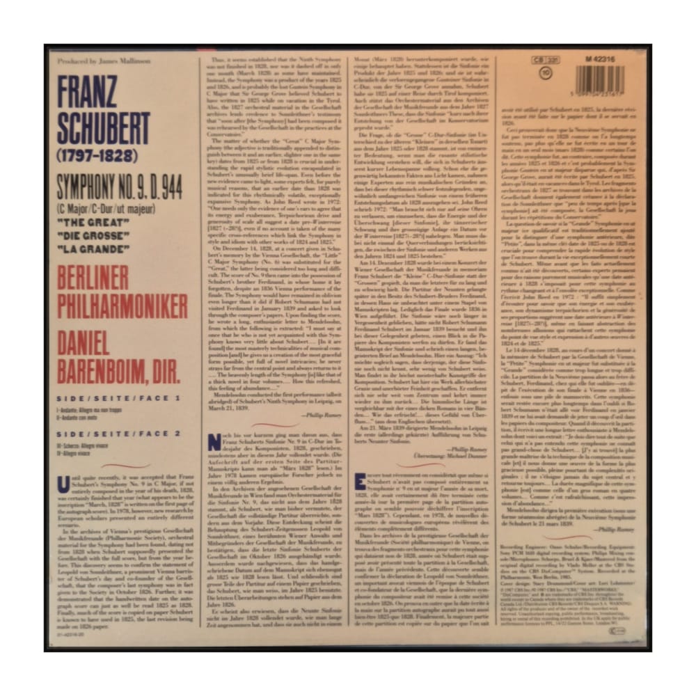 Berliner Philharmoniker & Daniel Barenboim: Schubert: Symphony No. 9 The Great