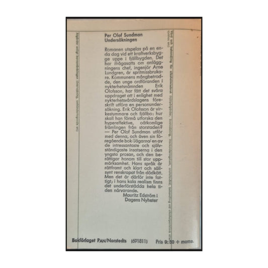 Per Olof Sundman: Undersökningen