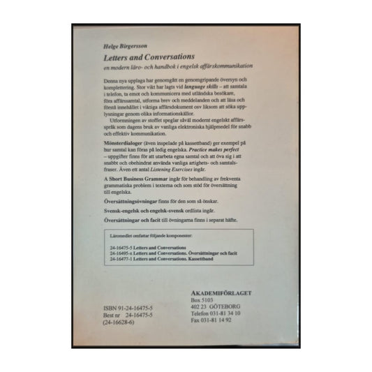 Helge Birgersson: Letters And Conversation