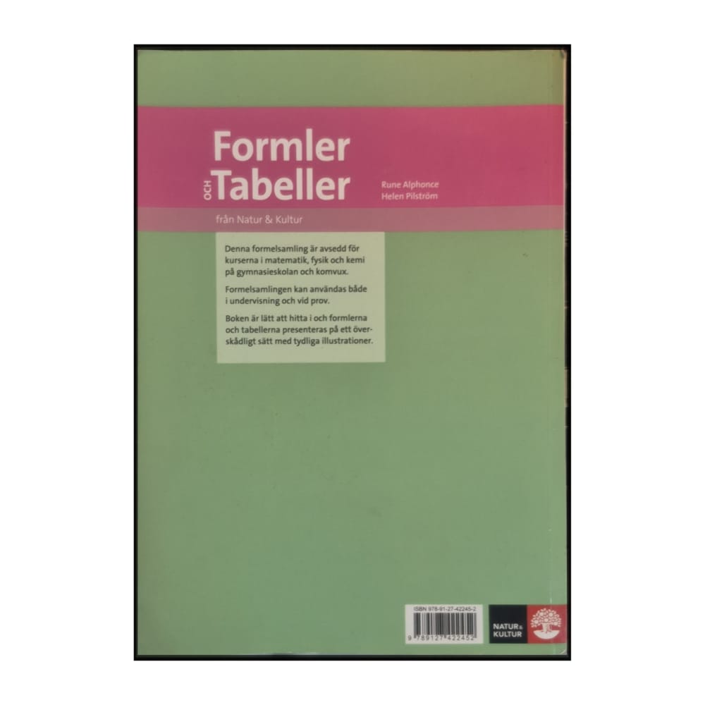 Natur & Kultur: Formler Och Tabeller