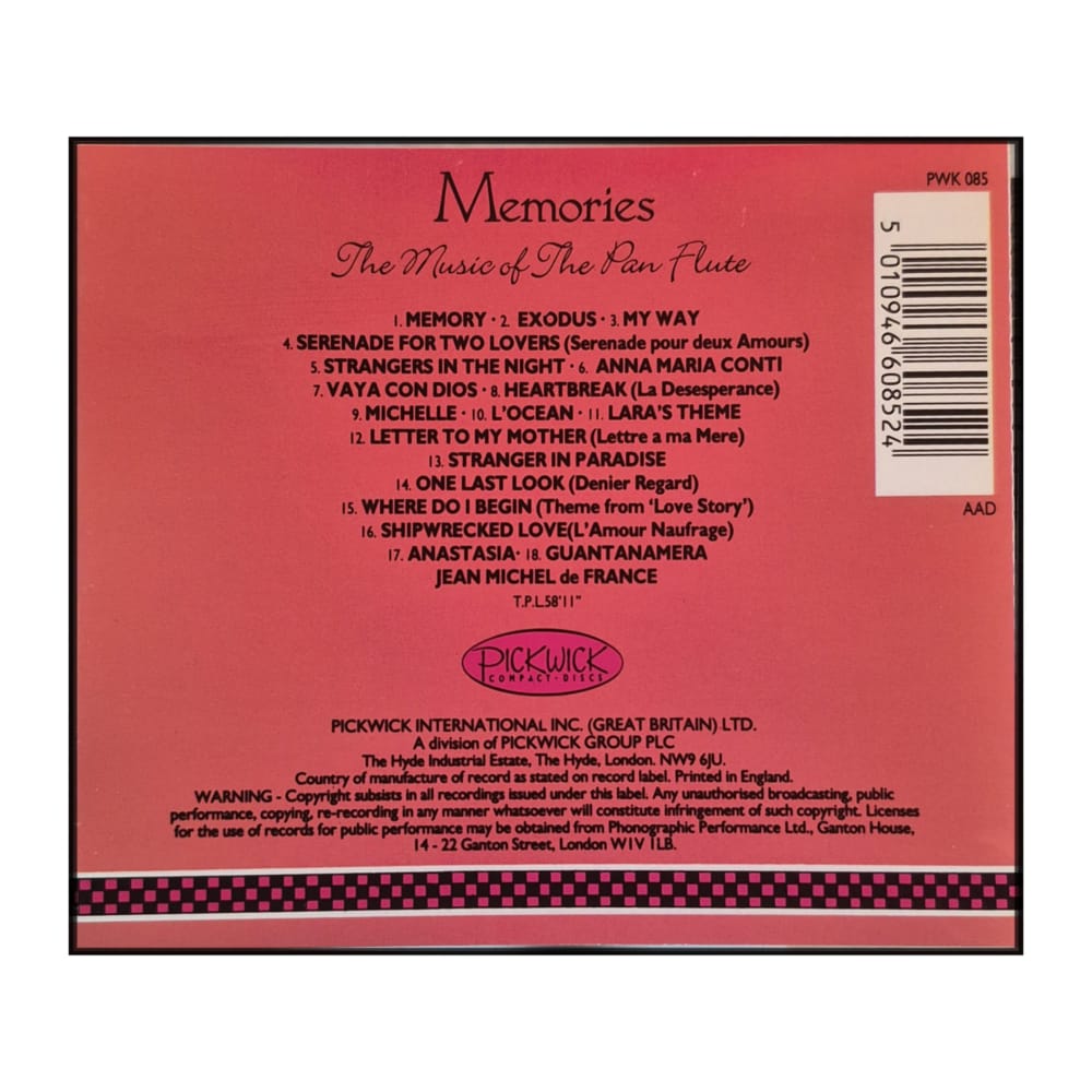 Memories: The Music Of The Pan Flute