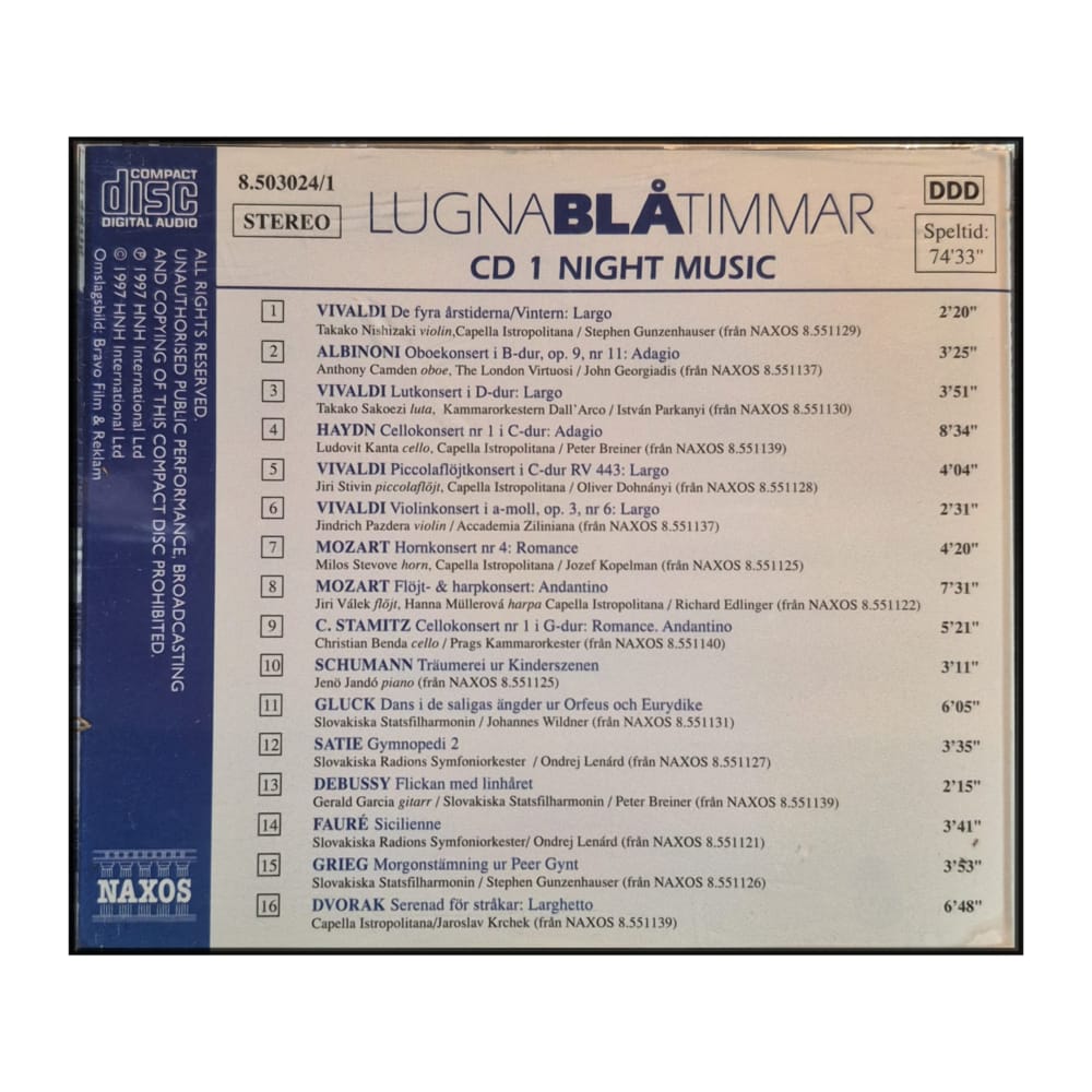 Naxos: Lugna Blå Timmar Disc-1