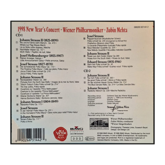Zubin Mehta & Vienna Philharmonic: 1998 New Year'S Concert