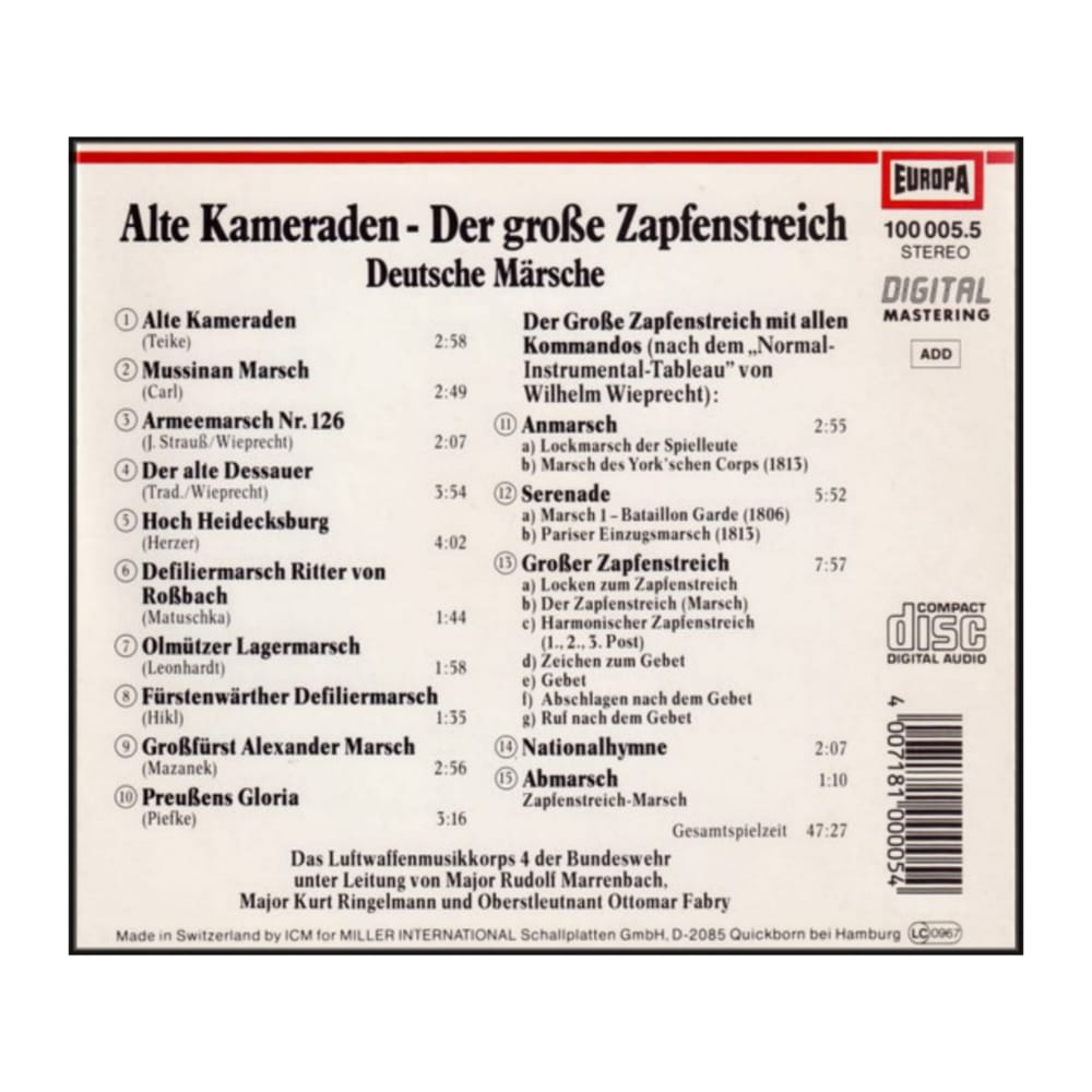 Alte Kameraden: Der Große Zpfenstreich Dutsche Mrsche