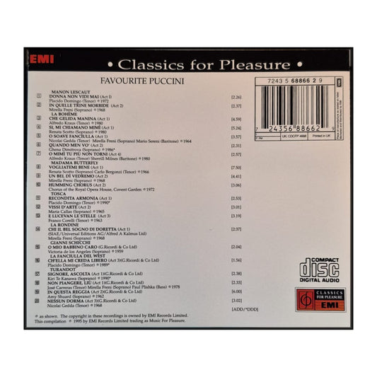 Favourite Puccini: 20 Best Loved Arias