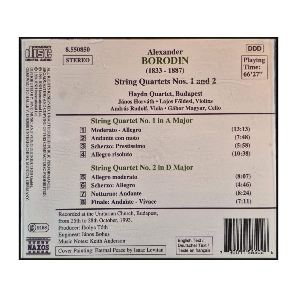 Alexander Borodin: String Quartets Nos. 1 And 2