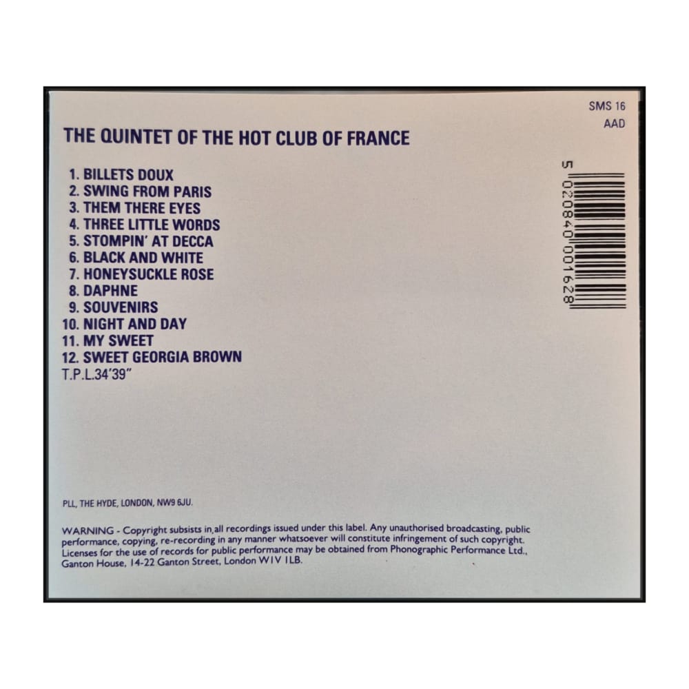 Quintet Of The Hot Club Of France: Stéphane Grappelli & Django Reinhardt
