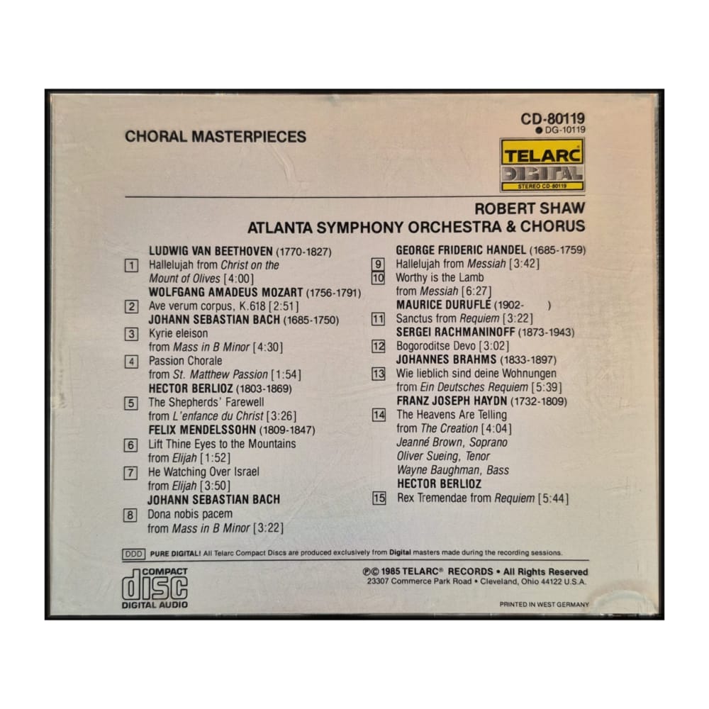 Atlanta Symphony Orchestra & Chorus & Robert Shaw: Choral Masterpieces