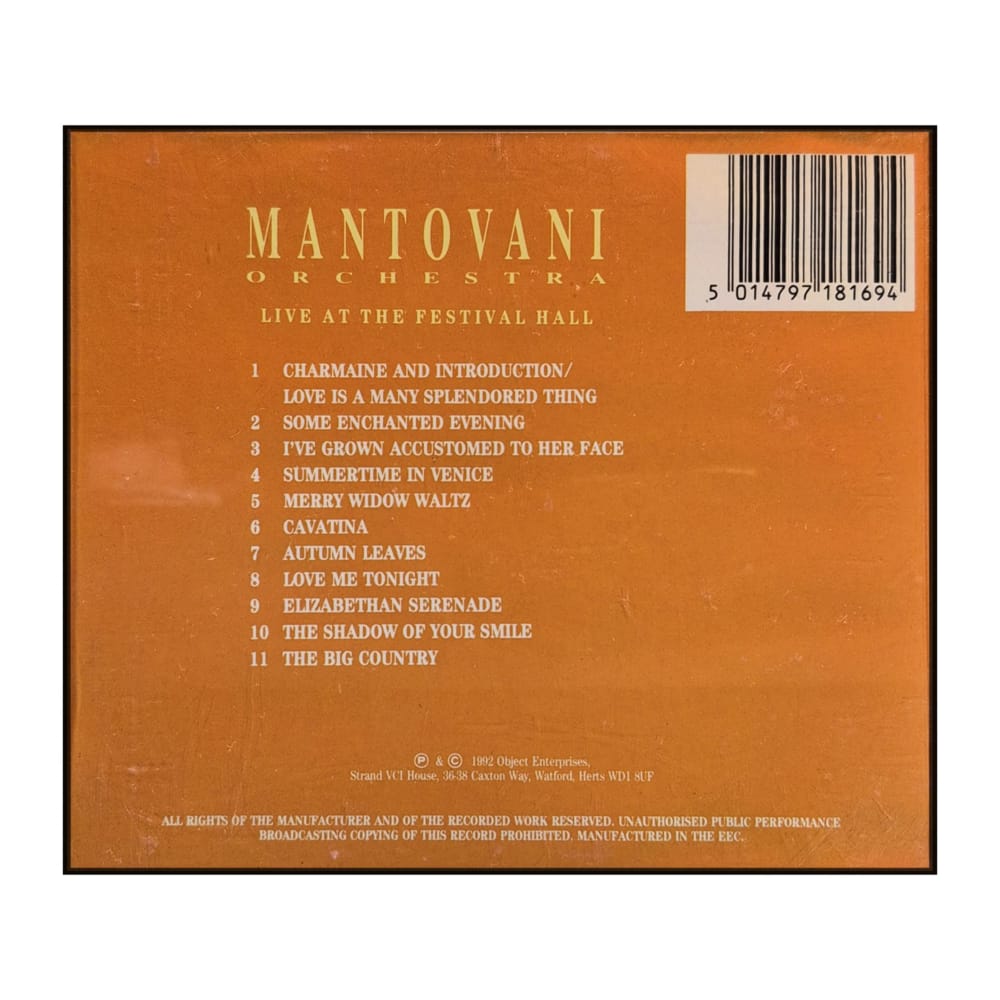 Mantovani Orchestra: Live at the Festival Hall