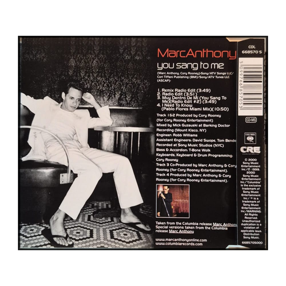 Marc Anthony: You Sang To Me