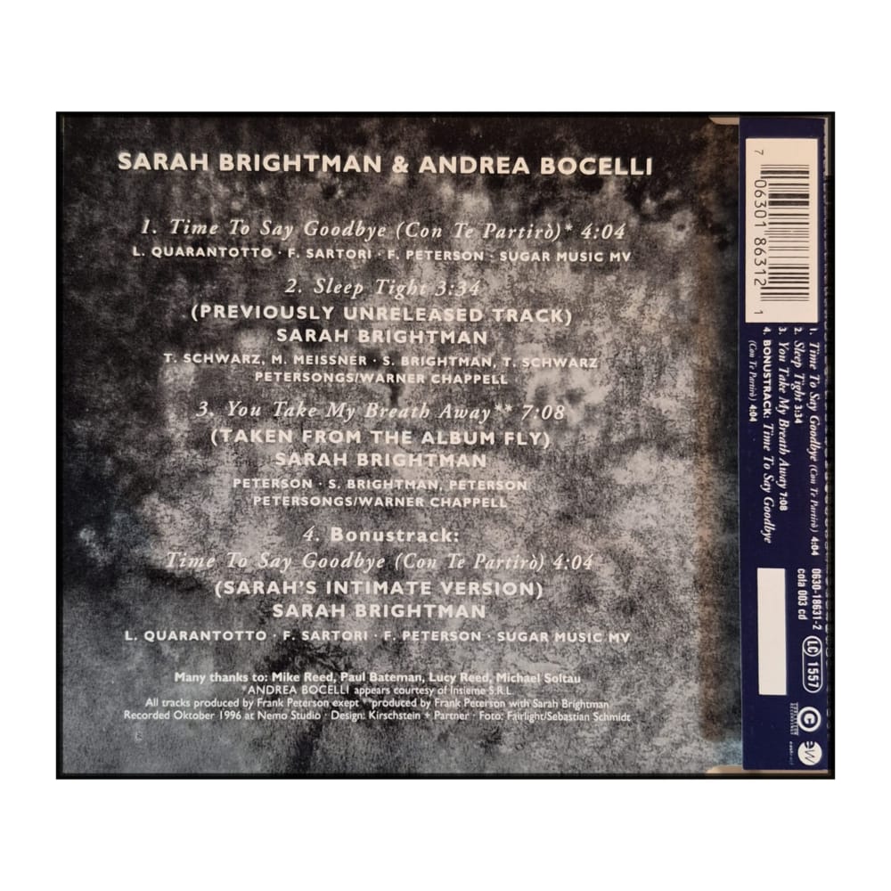 Sarah Brightman & Andrea Bocelli: Time To Say Goodbye