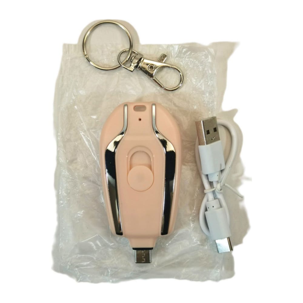 Keychain Emergency Charger: Usb Type C (Pink)