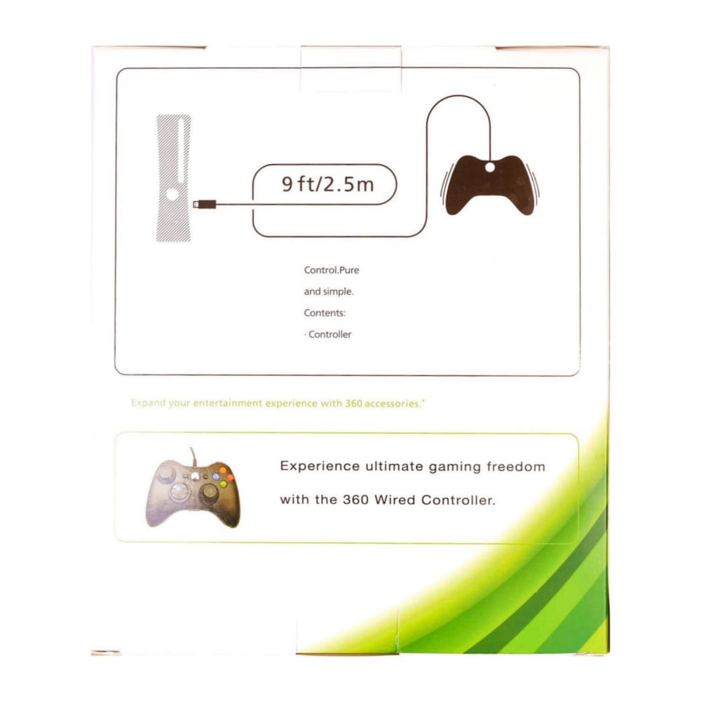 Xbox 360: Controller Wired (Black)