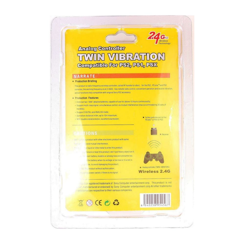 Playstation 2: Controller Wireless (Red Transparent)