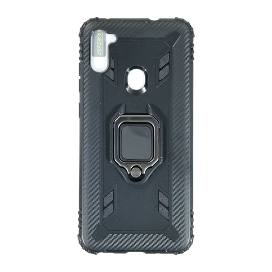 Samsung Galaxy A11/A115: Case (Black) Stand + Screen Protector