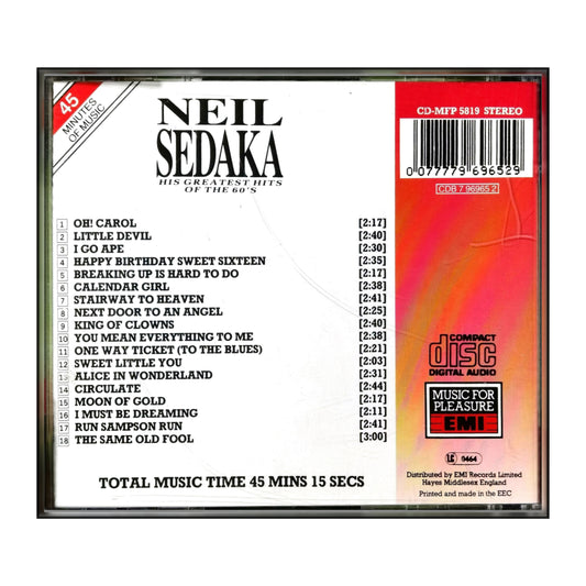 Neil Sedaka: His Greatest Hits Of The 60S