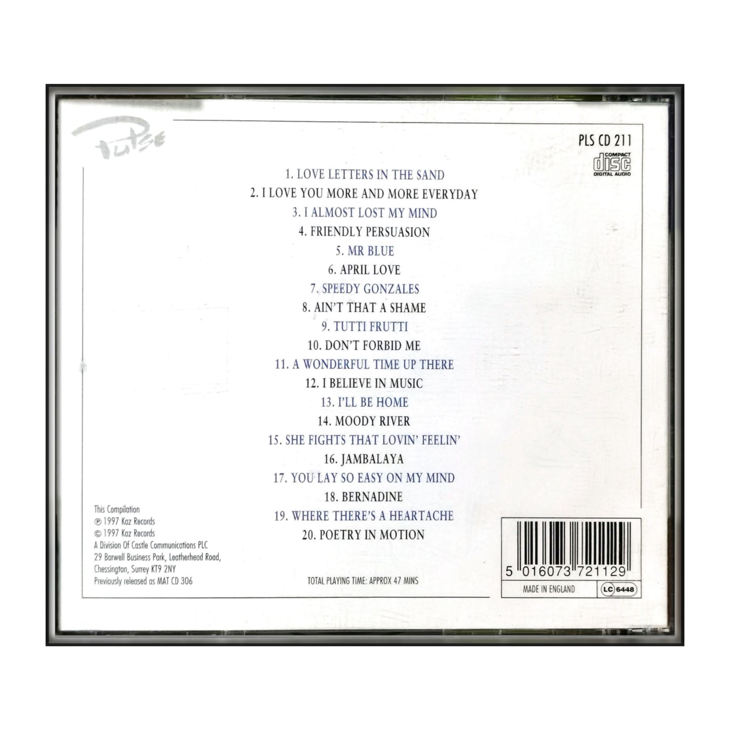 Pat Boone: Love Letters In The Sand