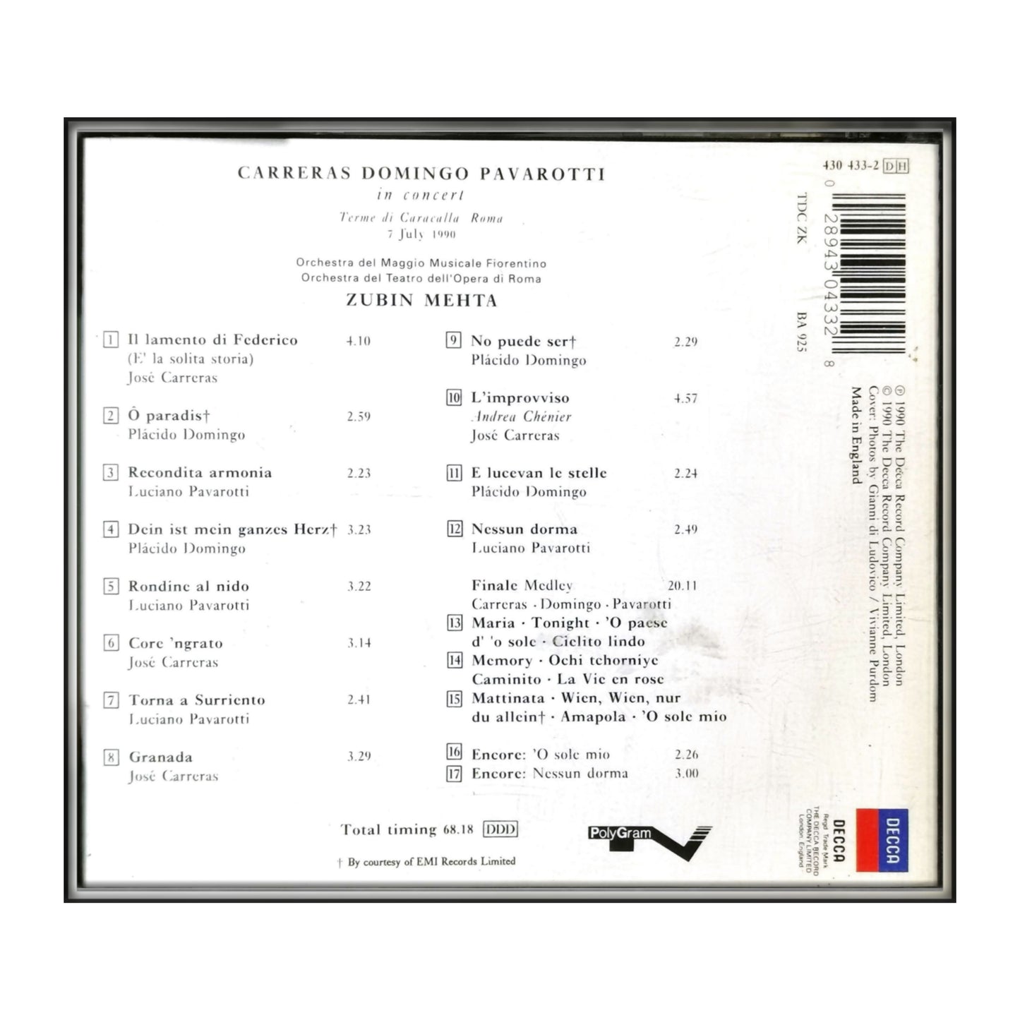 The Three Tenors: In Concert Mehta