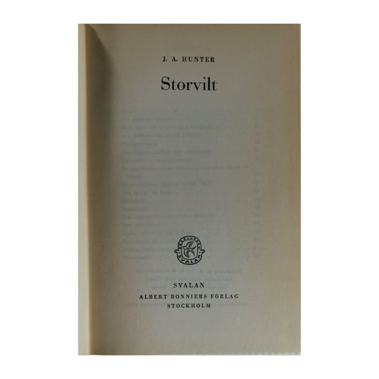 J. A. Hunter: Storvilt