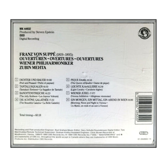 Franz Von Suppé & Wiener Philharmoniker & Zubin Mehta: Ouverturen
