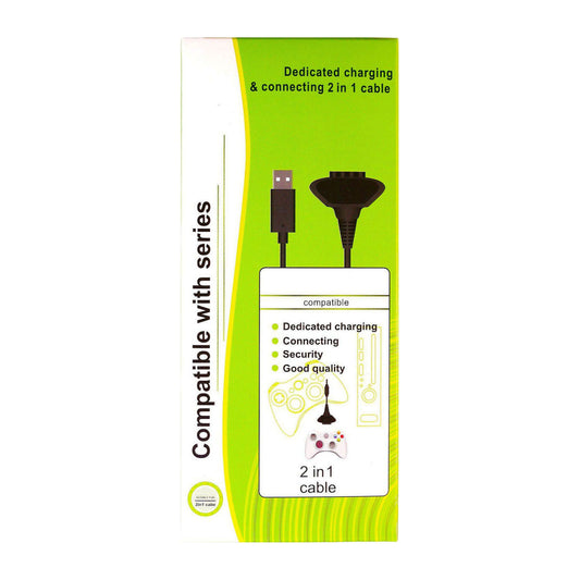 XBOX 360: Charging Cable (Black)