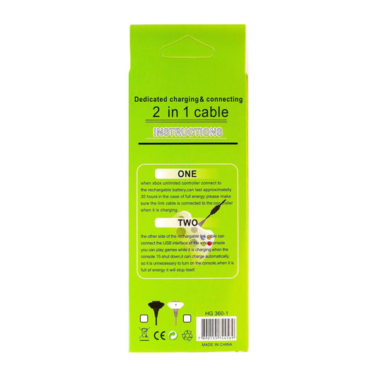 XBOX 360: Charging Cable (Black)