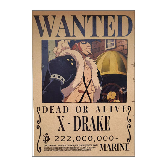 One Piece: Wanted Poster X. Drake 222000000 (420mm x 285mm)