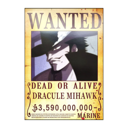 One Piece: Wanted Poster Dracule Mihawk 3590000000 (ART2) (420mm x 285mm)
