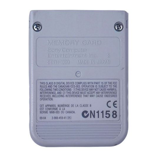PlayStation 1: Memory Card (1MB) SCPH-1020 00-04 (White) PS1 Sony