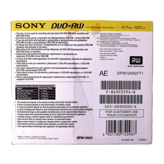 DVD+RW (4.7GB) ( x5 ) Sony