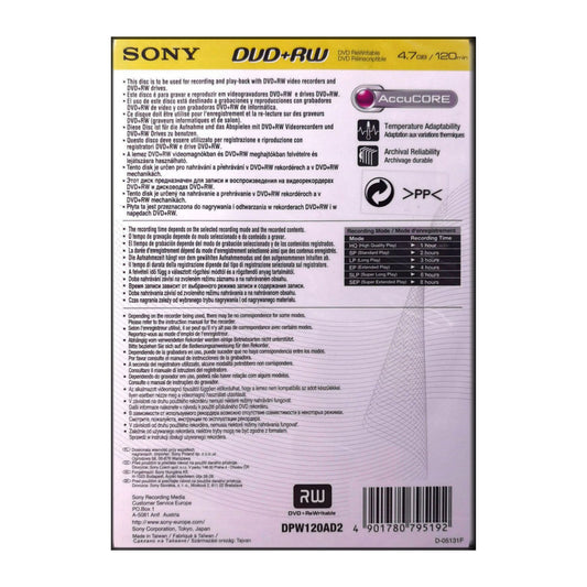 DVD+RW (4.7GB) Sony