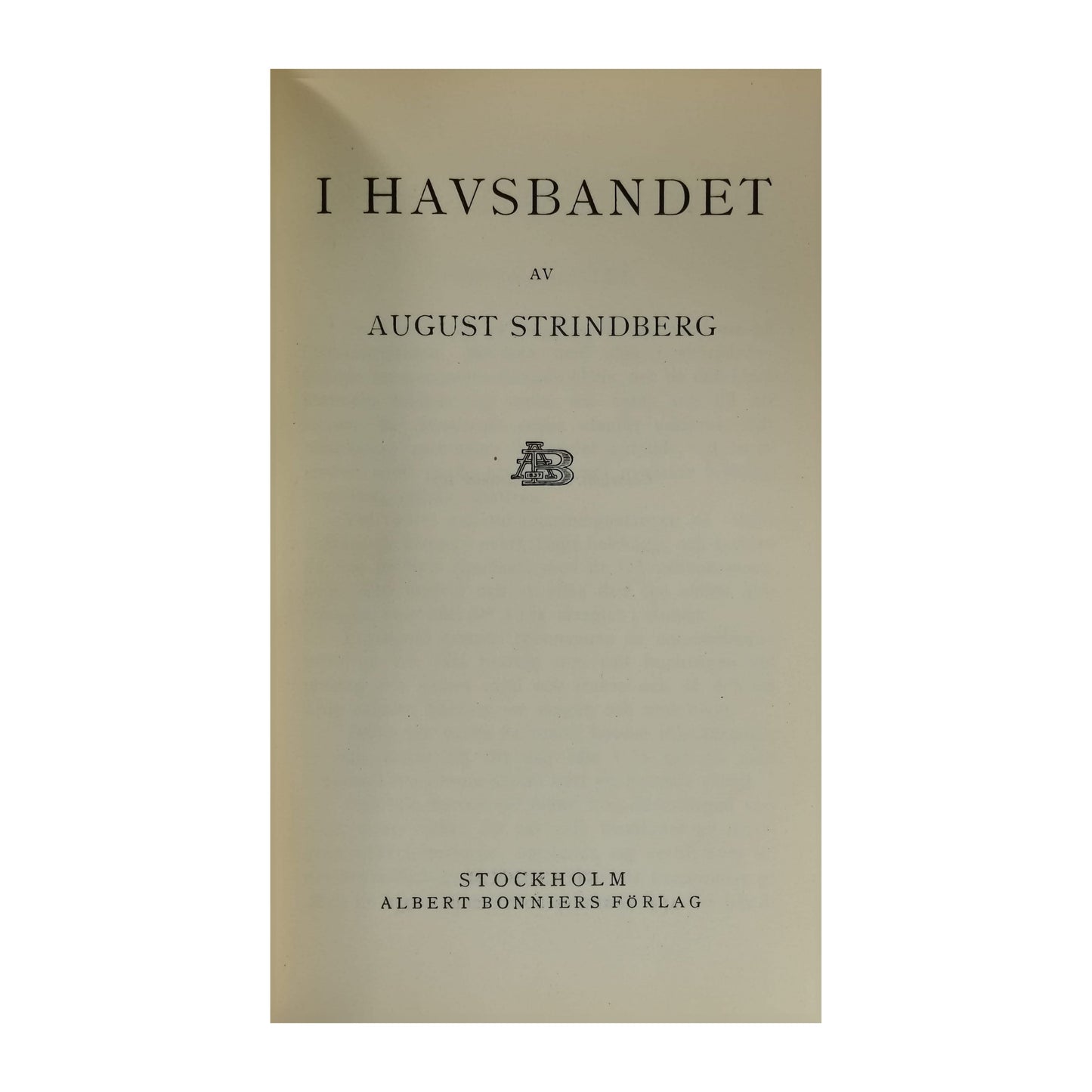 August Strindberg: I Havsbandet