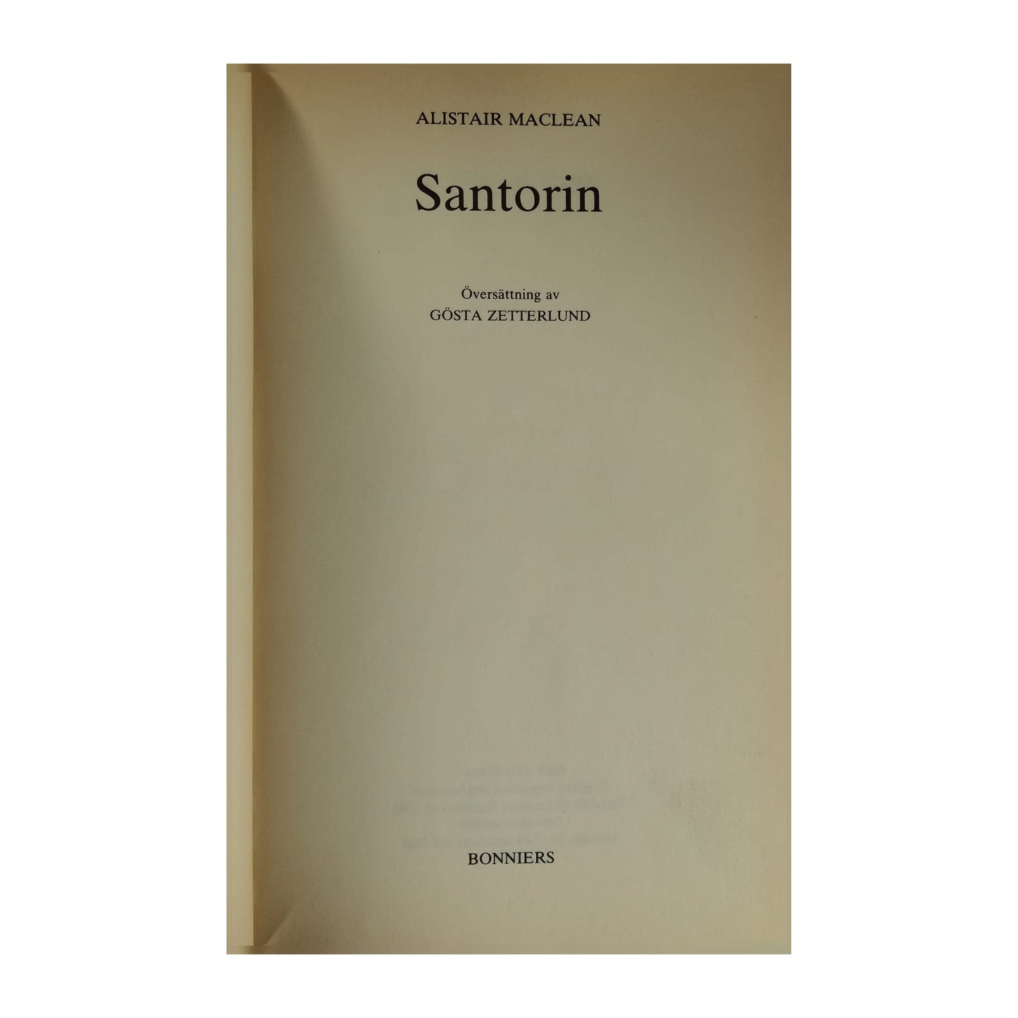 Alistair Maclean: Santorin