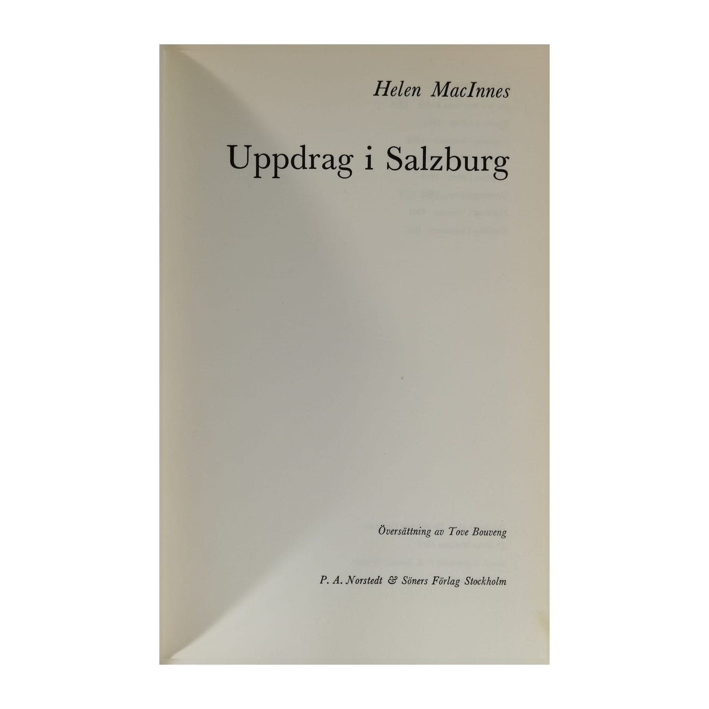 Helen Macinnes: Uppdrag I Salzburg