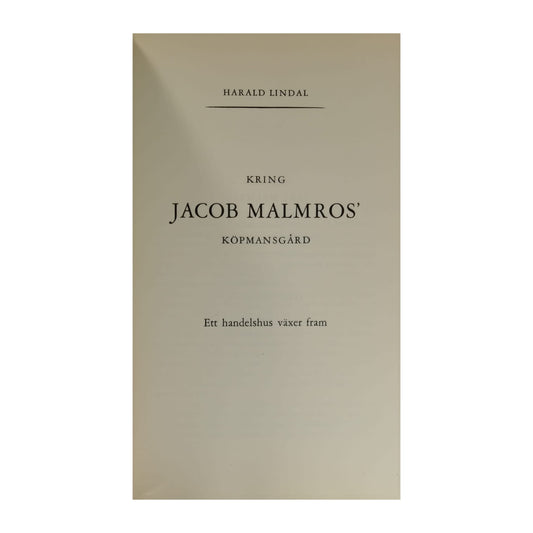 Harald Lindal: Kring Jacob Malmros