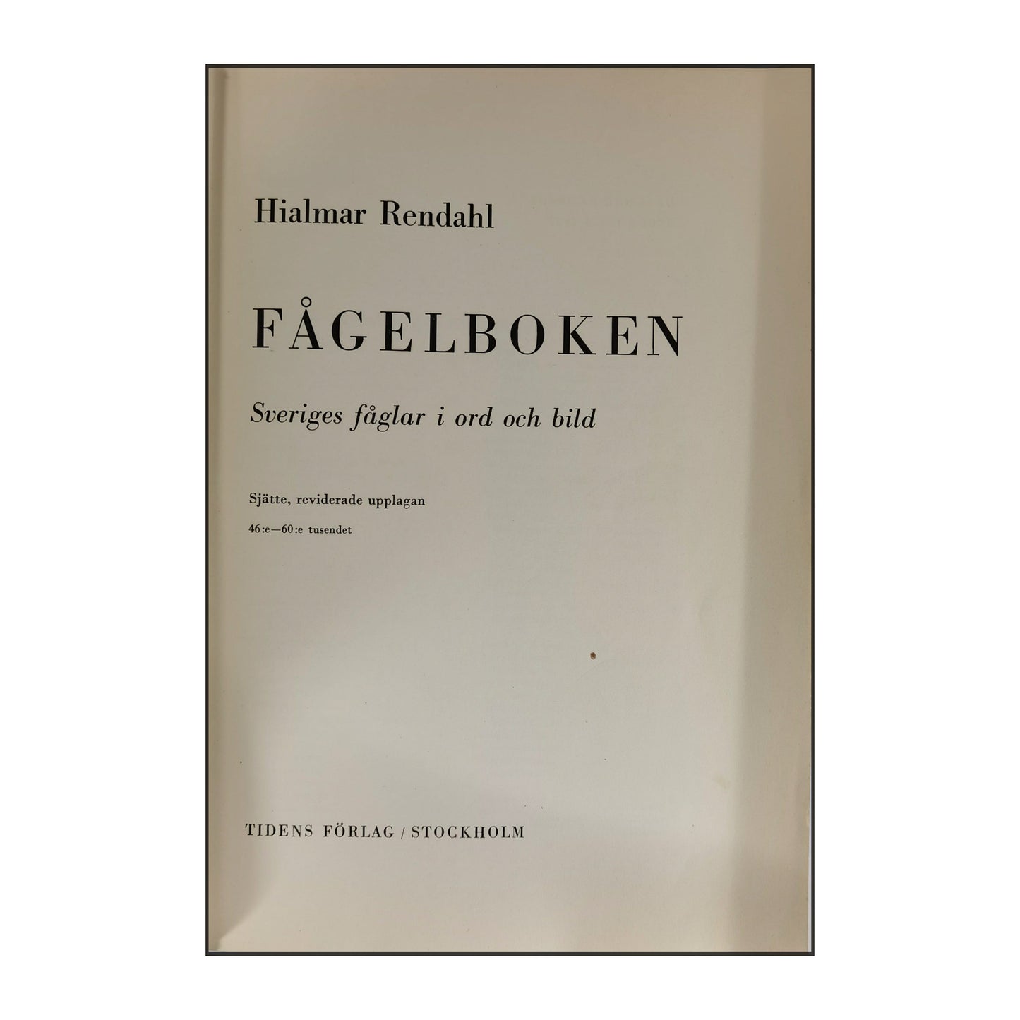 Hialmar Rendahl: Fågelboken